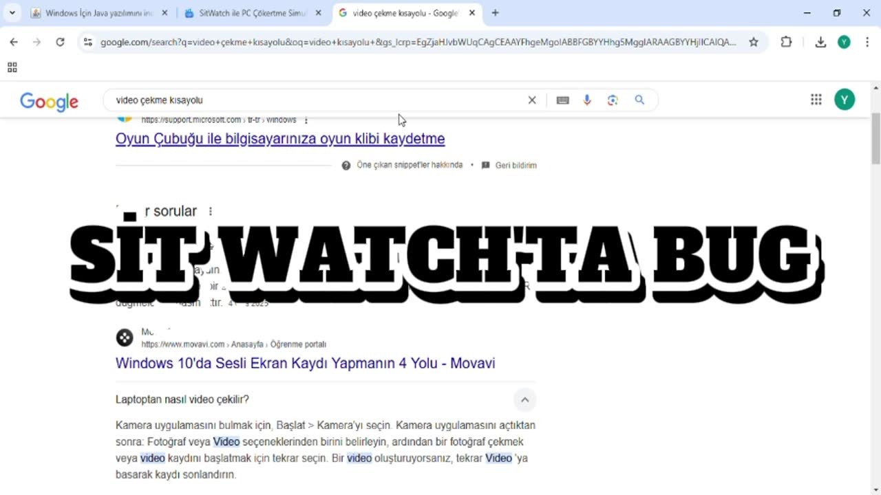 Sit Watch'da Bug Buldum !!