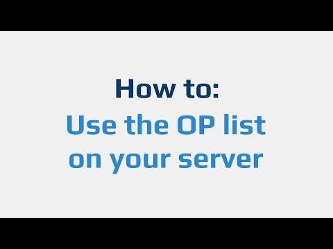 How to: Use the OP list on your server