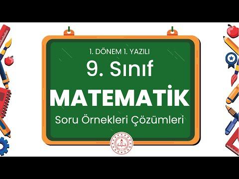 9. Sınıf Matematik 1. Dönem 1. Yazılı Soru Örnekleri Çözümleri