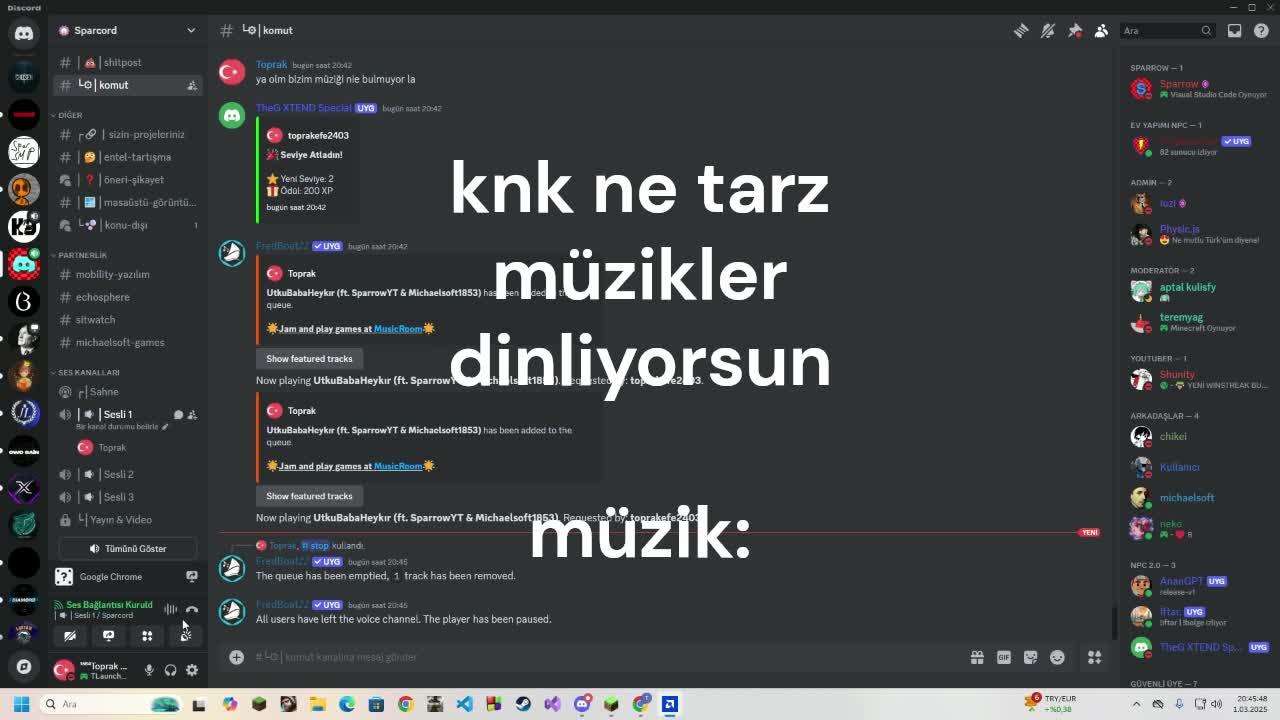 dinlediğimiz müzikler :)  @sparrow @michaelsoft1853