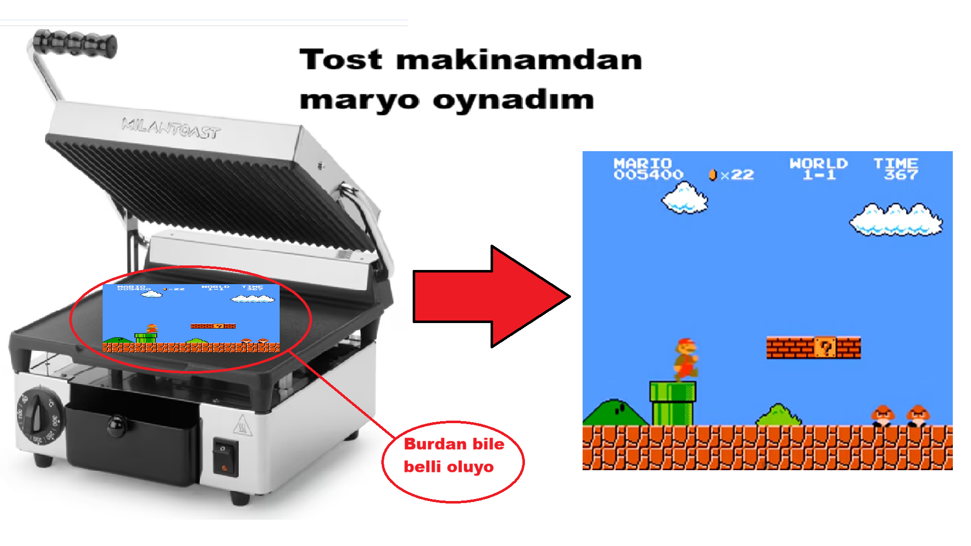 Tost makinamdan maryo oynadım
