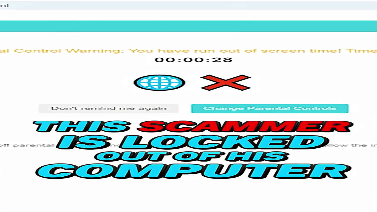 Childish Scammer Locked out of PC