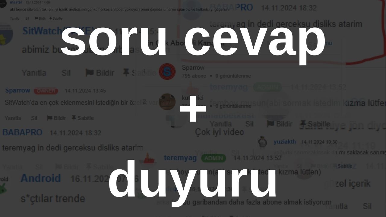 soru cevap + duyuru