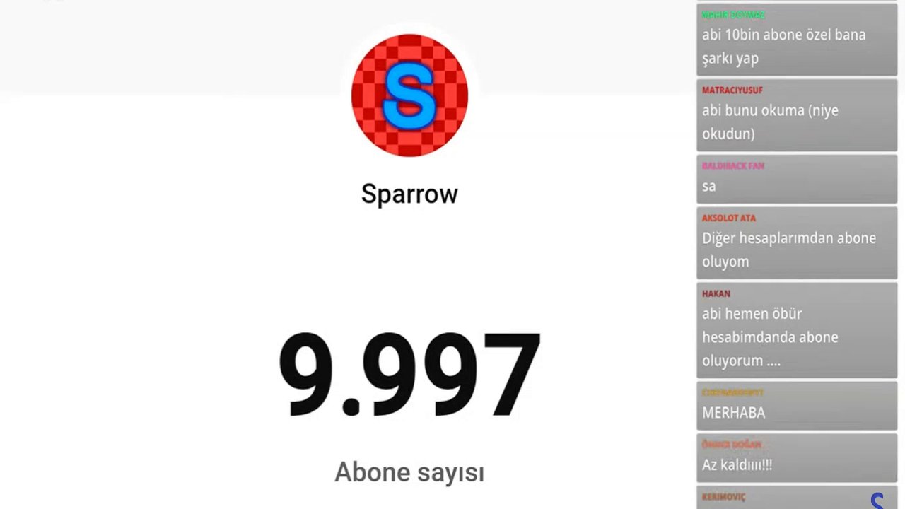 sparrow 10k abone olma anı