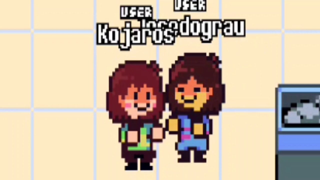 Chara ve Frisk dans ediyo